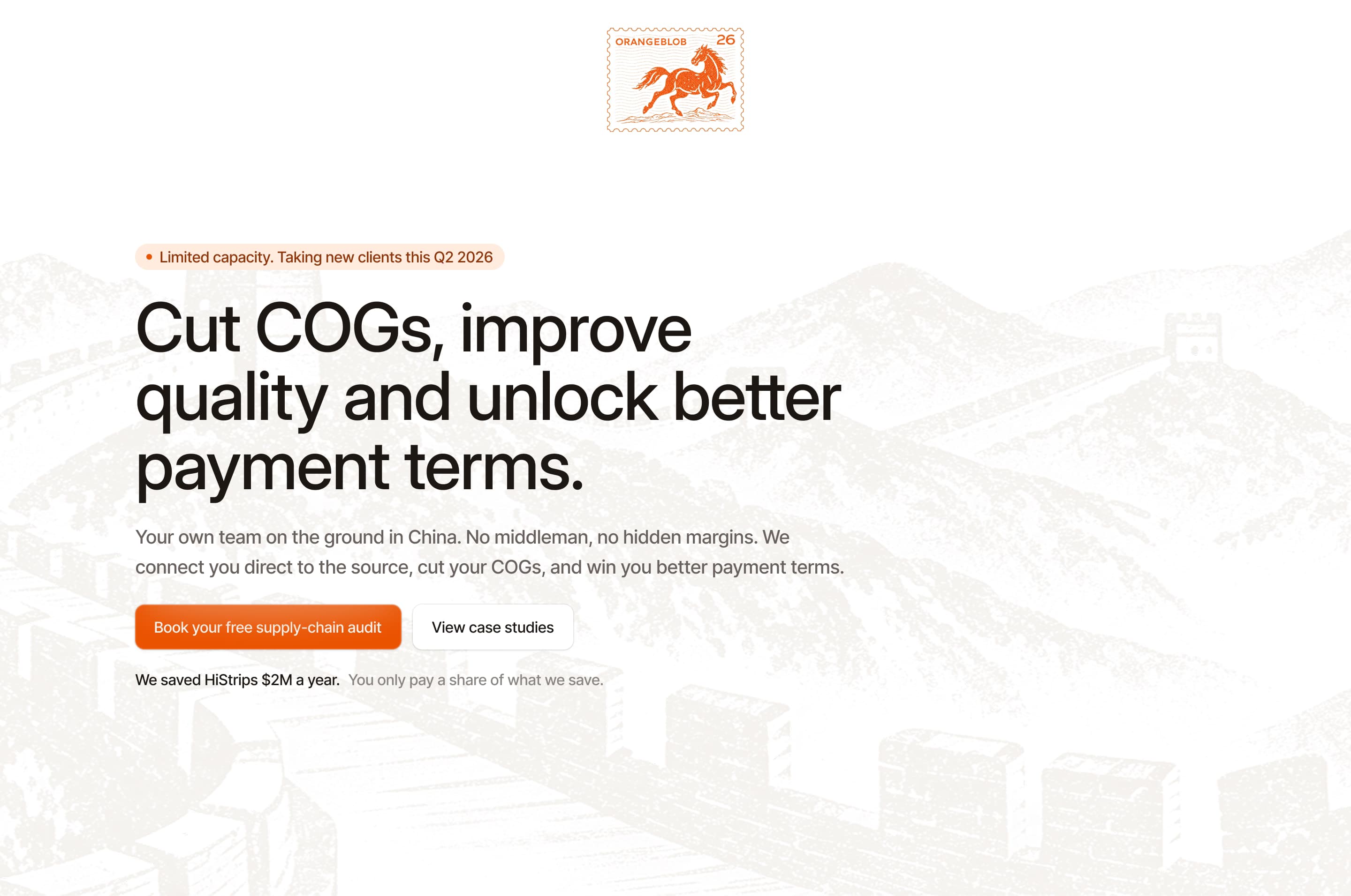 Orangeblob website homepage preview