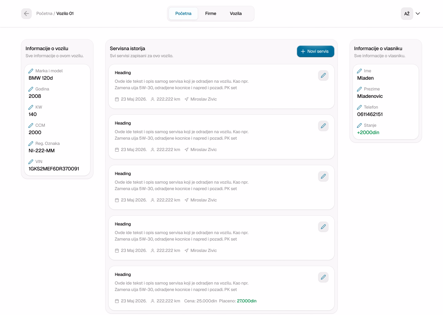 Vehicle marketplace interface preview
