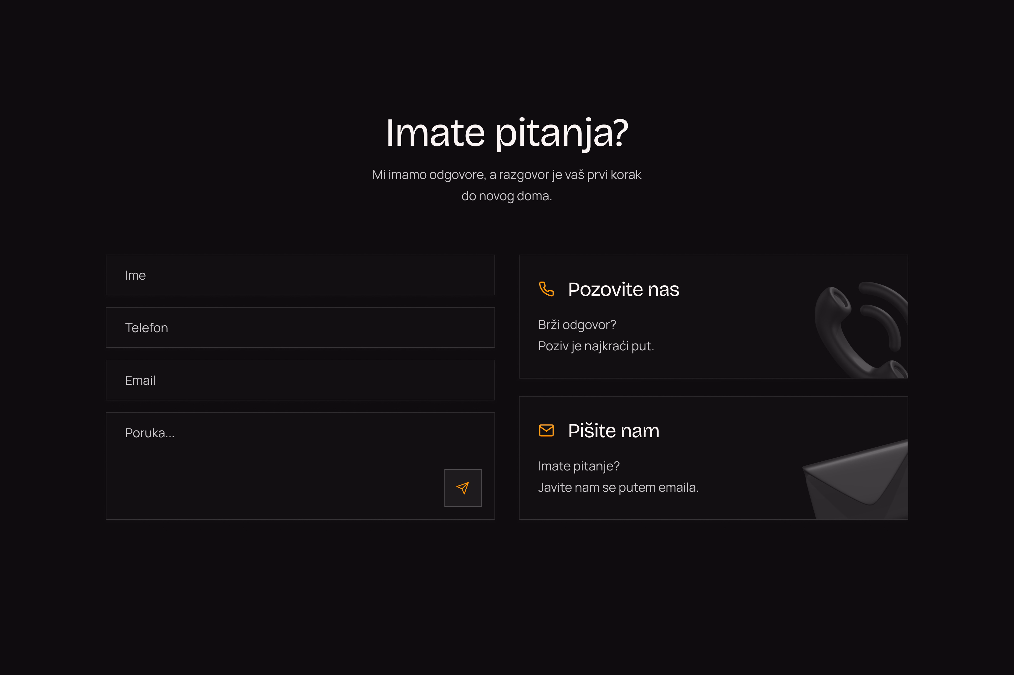 Dark interior design website preview