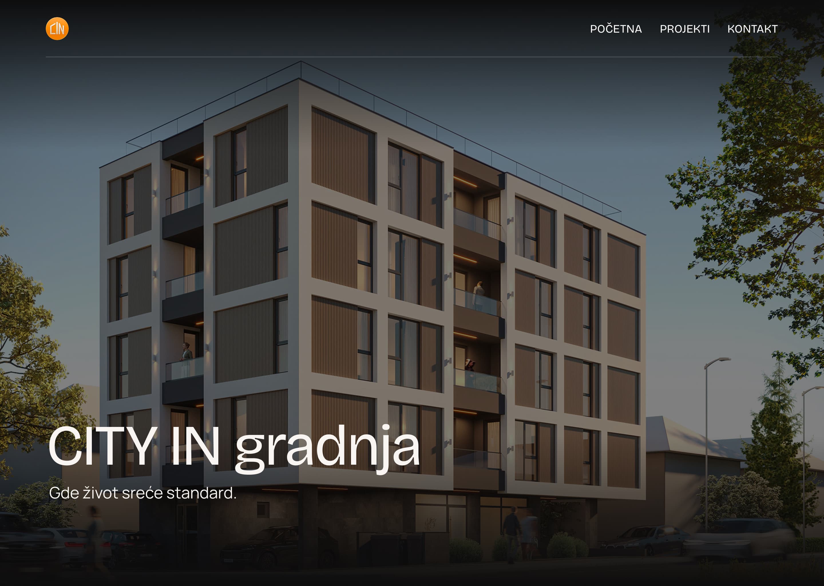 CITY IN gradnja building homepage preview